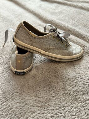Keds Kate Spade Kids Glitter Lace-Up Sneakers - Silver